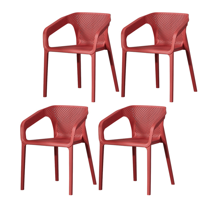 Ensemble de chaises de cuisine à manger avec bras arrière solide, chaises en plastique de style contemporain
