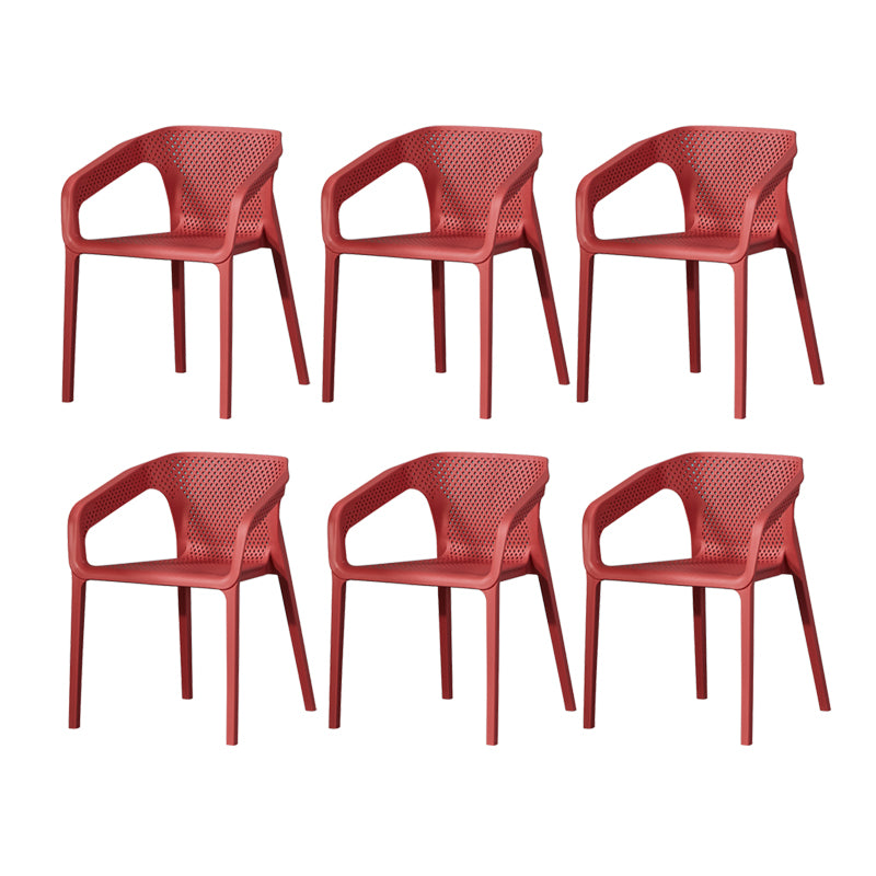 Ensemble de chaises de cuisine à manger avec bras arrière solide, chaises en plastique de style contemporain