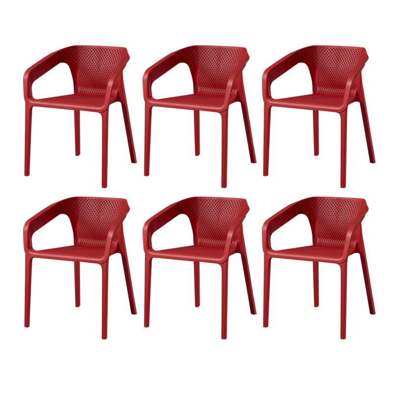 Ensemble de chaises de cuisine à manger avec bras arrière solide, chaises en plastique de style contemporain