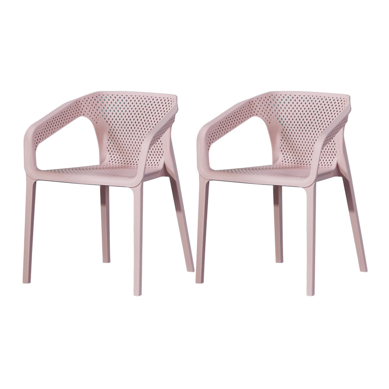 Ensemble de chaises de cuisine à manger avec bras arrière solide, chaises en plastique de style contemporain