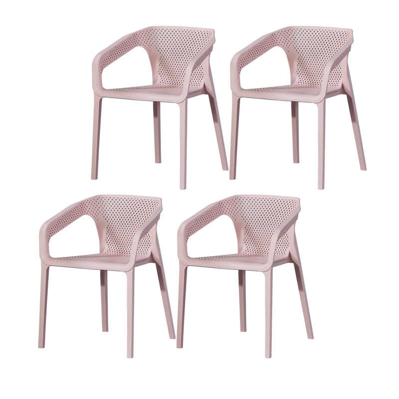 Ensemble de chaises de cuisine à manger avec bras arrière solide, chaises en plastique de style contemporain