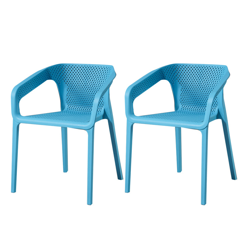 Ensemble de chaises de cuisine à manger avec bras arrière solide, chaises en plastique de style contemporain