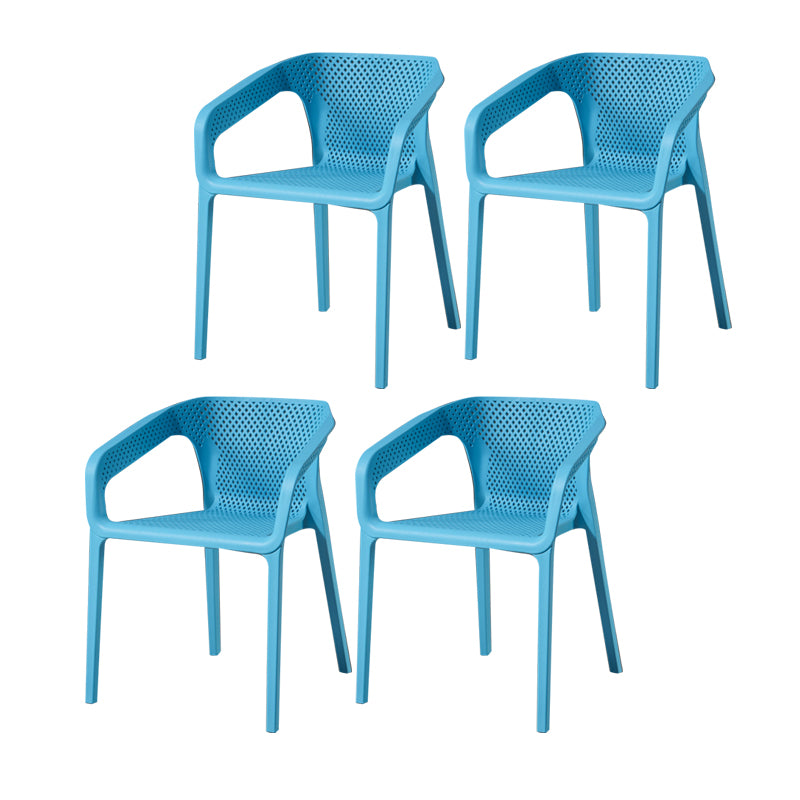 Ensemble de chaises de cuisine à manger avec bras arrière solide, chaises en plastique de style contemporain