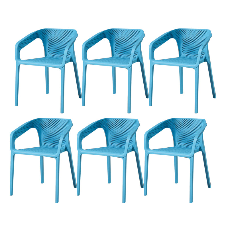 Ensemble de chaises de cuisine à manger avec bras arrière solide, chaises en plastique de style contemporain