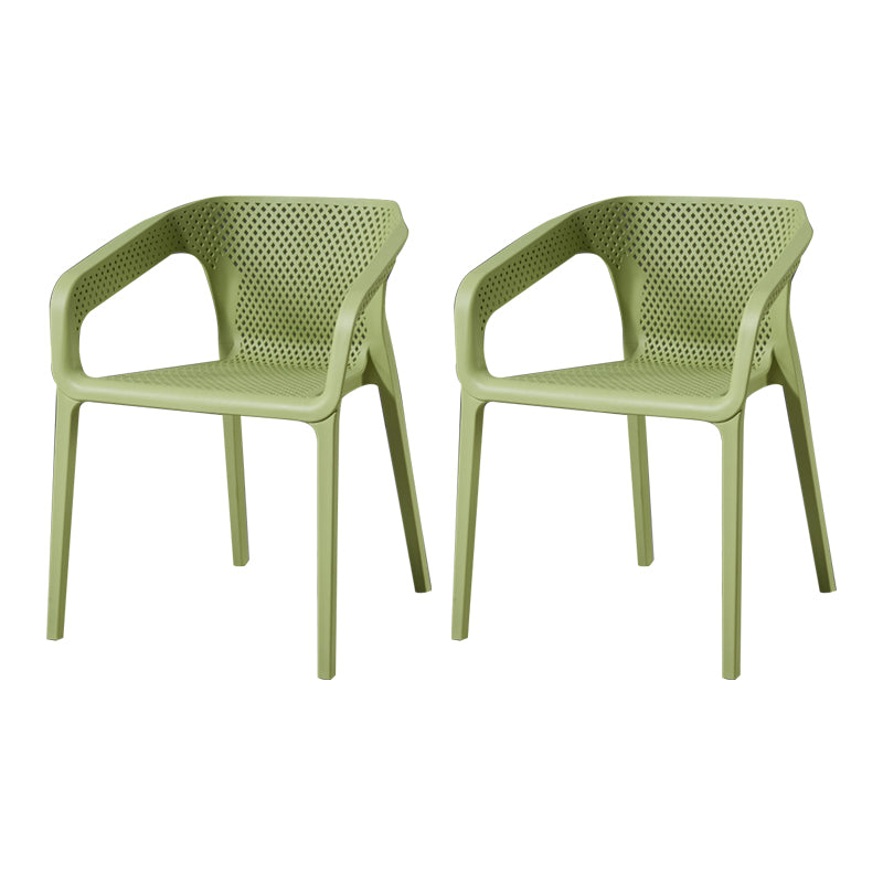 Ensemble de chaises de cuisine à manger avec bras arrière solide, chaises en plastique de style contemporain