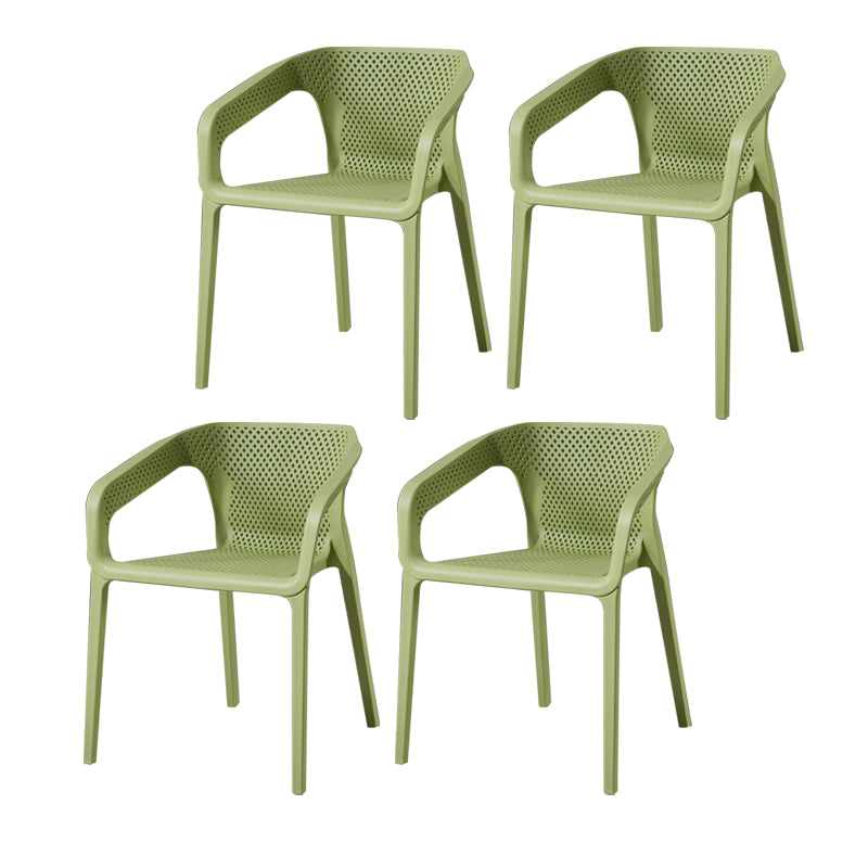 Ensemble de chaises de cuisine à manger avec bras arrière solide, chaises en plastique de style contemporain