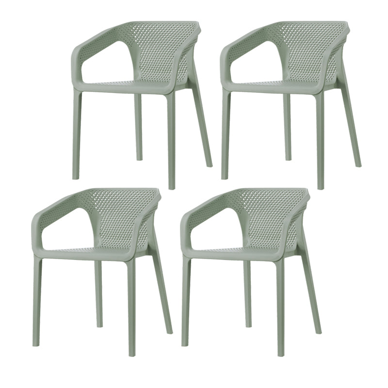 Ensemble de chaises de cuisine à manger avec bras arrière solide, chaises en plastique de style contemporain
