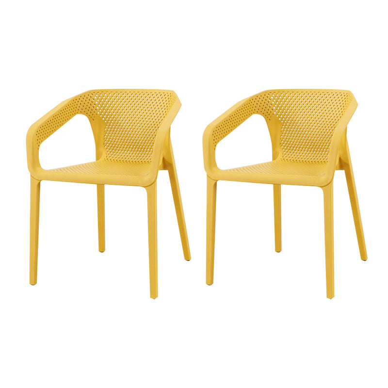 Ensemble de chaises de cuisine à manger avec bras arrière solide, chaises en plastique de style contemporain