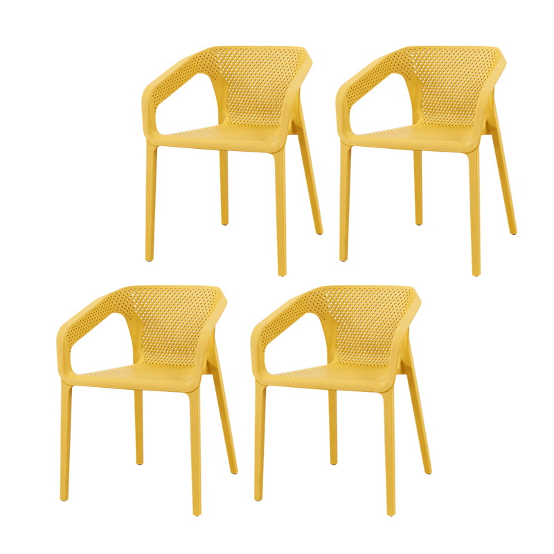 Ensemble de chaises de cuisine à manger avec bras arrière solide, chaises en plastique de style contemporain