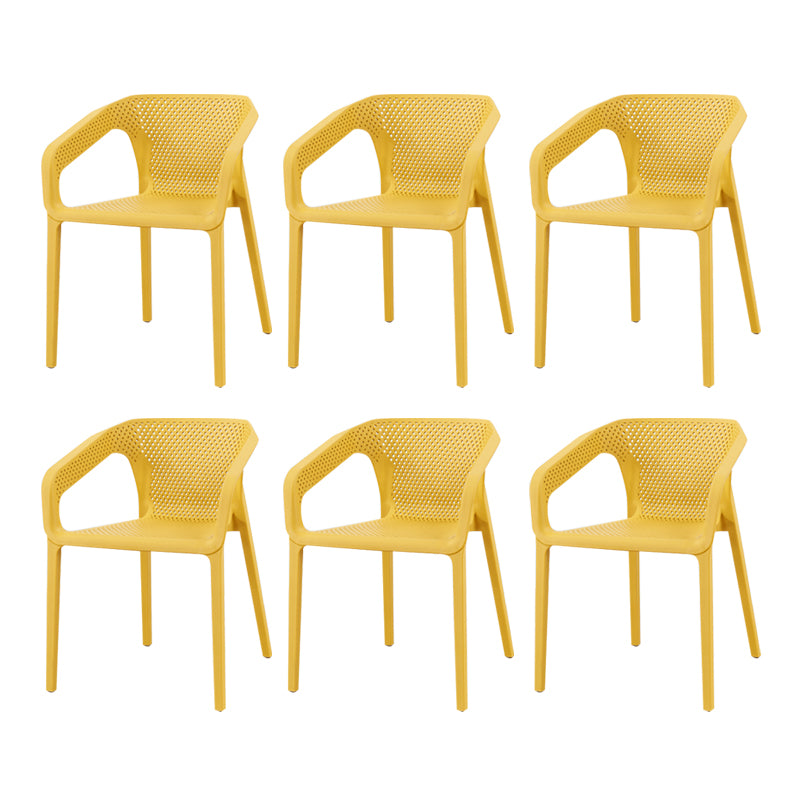 Ensemble de chaises de cuisine à manger avec bras arrière solide, chaises en plastique de style contemporain