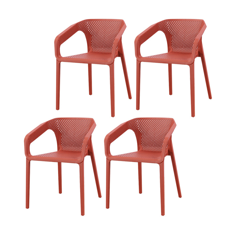 Ensemble de chaises de cuisine à manger avec bras arrière solide, chaises en plastique de style contemporain