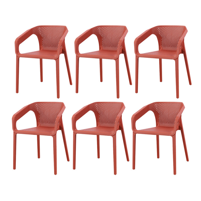 Ensemble de chaises de cuisine à manger avec bras arrière solide, chaises en plastique de style contemporain