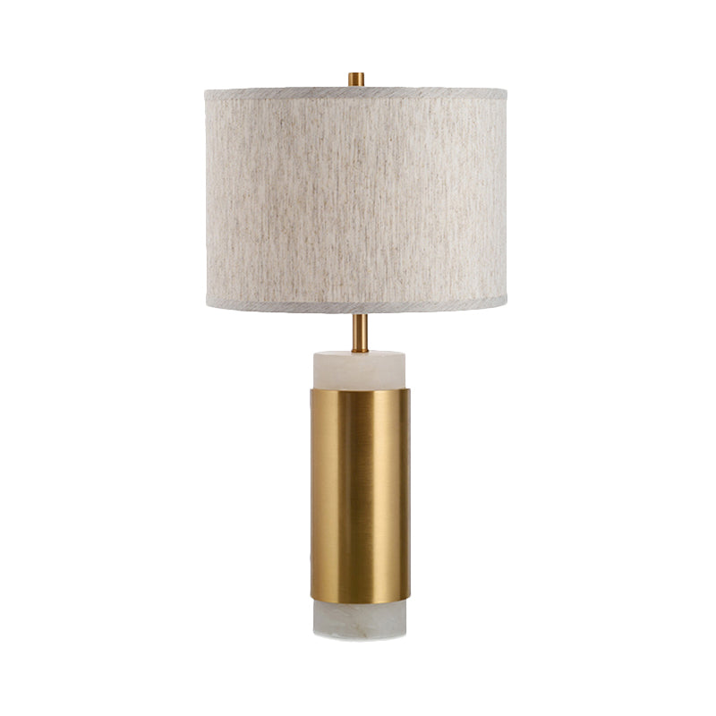 Lampe de Table de nuit en tissu, simplicité, 1 tête, éclairage de Table de chevet en métal et lin pour chambre à coucher