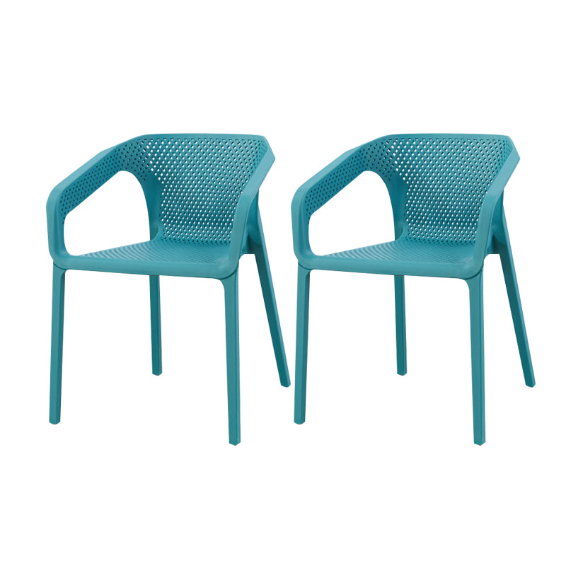 Ensemble de chaises de cuisine à manger avec bras arrière solide, chaises en plastique de style contemporain