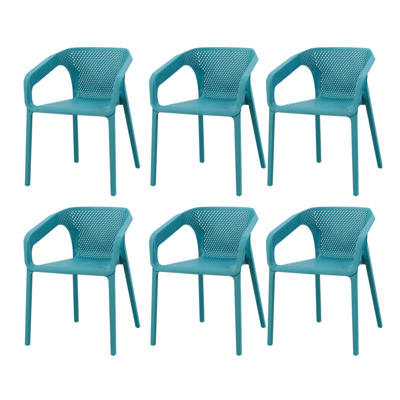 Ensemble de chaises de cuisine à manger avec bras arrière solide, chaises en plastique de style contemporain