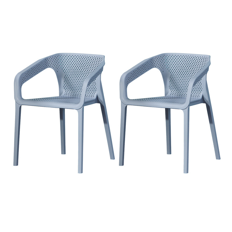 Ensemble de chaises de cuisine à manger avec bras arrière solide, chaises en plastique de style contemporain
