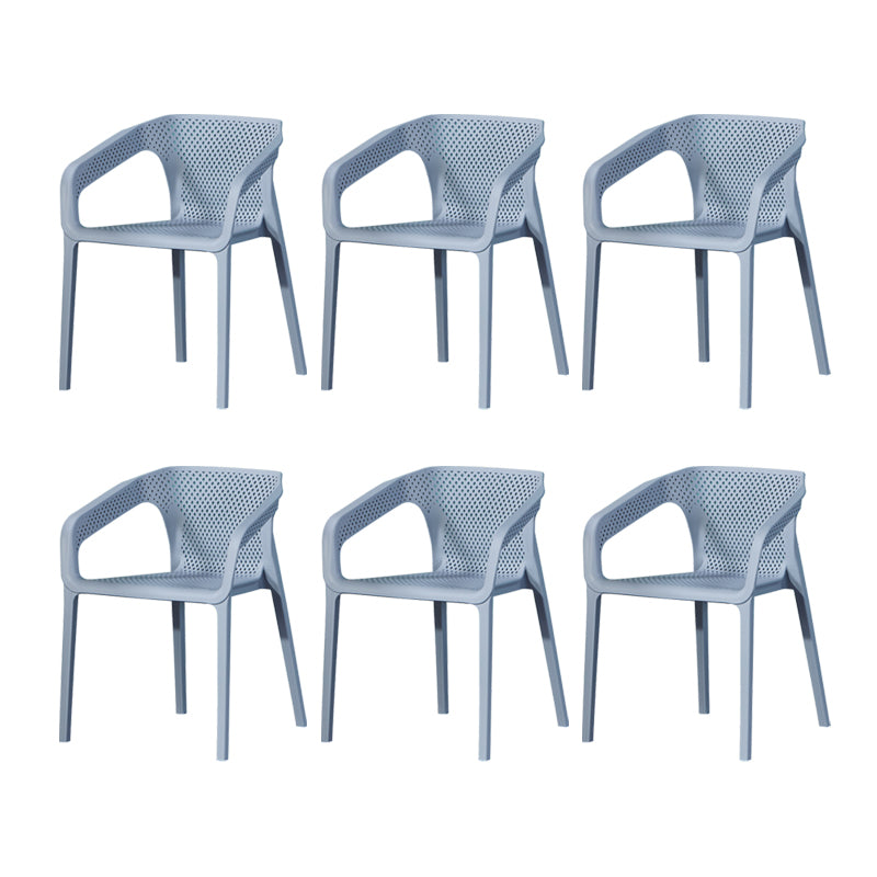 Ensemble de chaises de cuisine à manger avec bras arrière solide, chaises en plastique de style contemporain