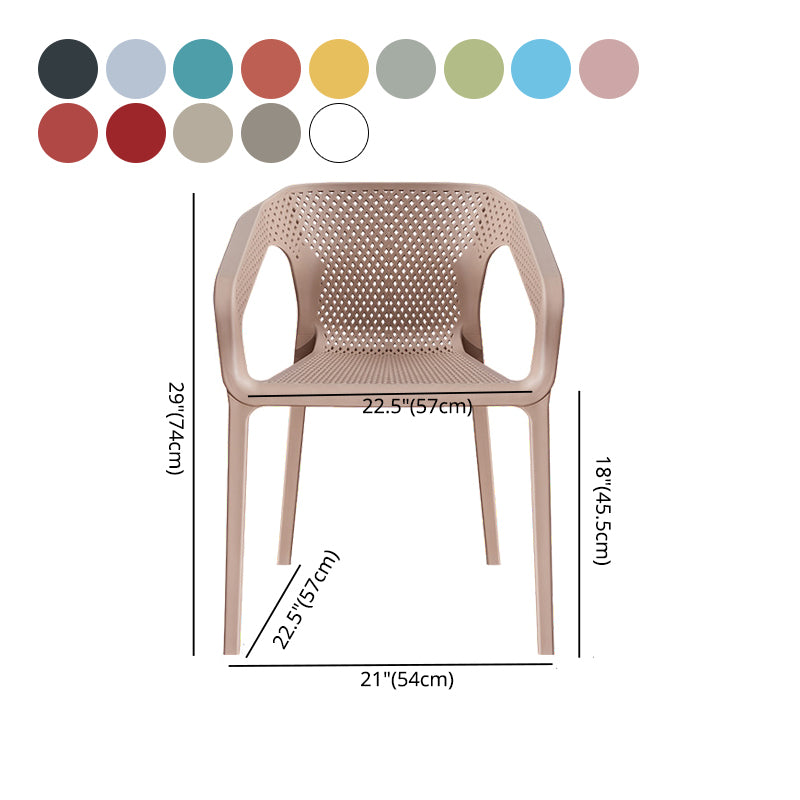 Ensemble de chaises de cuisine à manger avec bras arrière solide, chaises en plastique de style contemporain