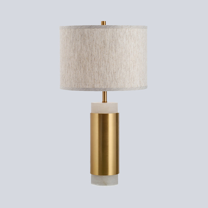 Lampe de Table de nuit en tissu, simplicité, 1 tête, éclairage de Table de chevet en métal et lin pour chambre à coucher