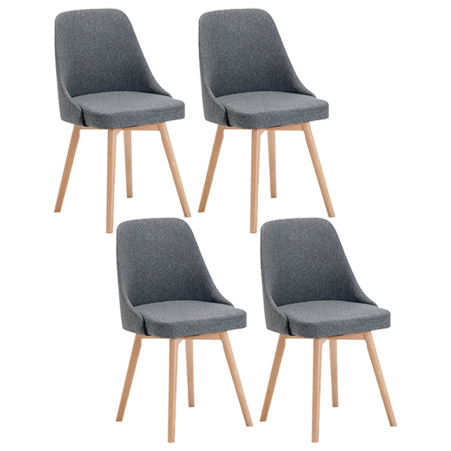 Chaises de salle à manger rembourrées sans accoudoirs Chaises de salle à manger latérales scandinaves avec pieds en bois