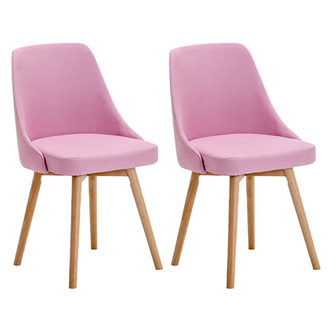 Chaises de salle à manger rembourrées sans accoudoirs Chaises de salle à manger latérales scandinaves avec pieds en bois