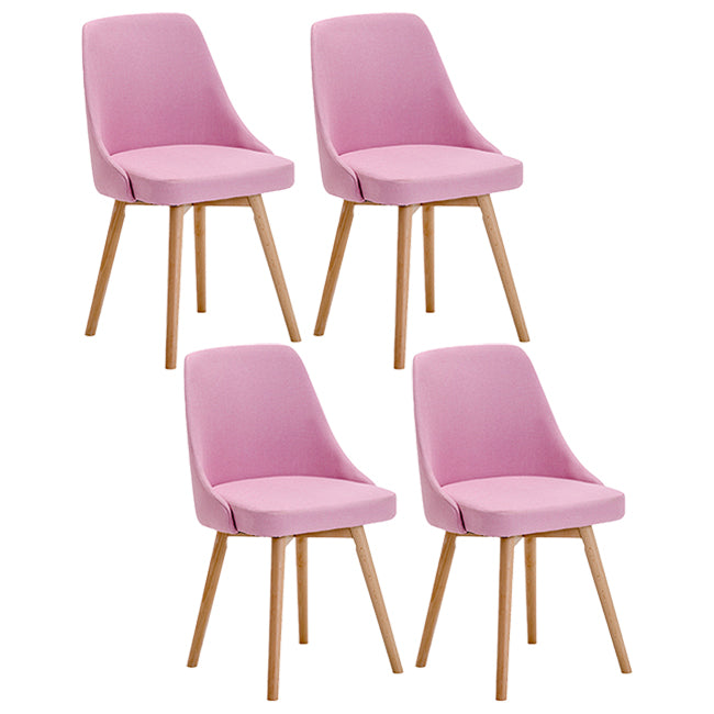 Chaises de salle à manger rembourrées sans accoudoirs Chaises de salle à manger latérales scandinaves avec pieds en bois