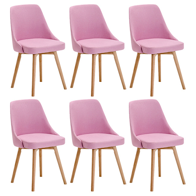 Chaises de salle à manger rembourrées sans accoudoirs Chaises de salle à manger latérales scandinaves avec pieds en bois