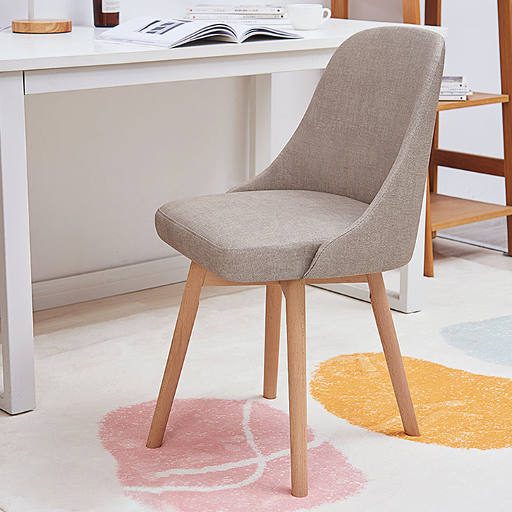 Chaises de salle à manger rembourrées sans accoudoirs Chaises de salle à manger latérales scandinaves avec pieds en bois