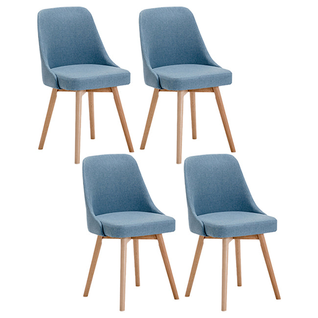 Chaises de salle à manger rembourrées sans accoudoirs Chaises de salle à manger latérales scandinaves avec pieds en bois
