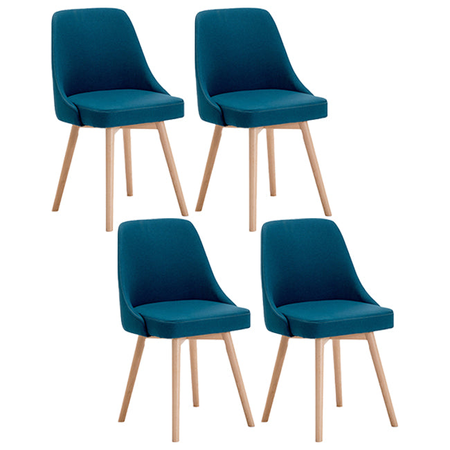 Chaises de salle à manger rembourrées sans accoudoirs Chaises de salle à manger latérales scandinaves avec pieds en bois