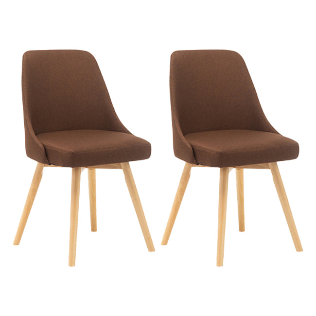 Chaises de salle à manger rembourrées sans accoudoirs Chaises de salle à manger latérales scandinaves avec pieds en bois