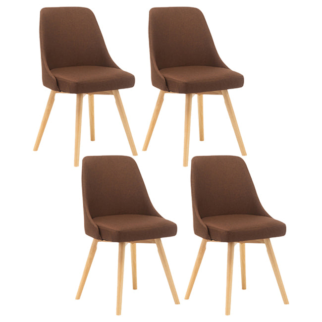 Chaises de salle à manger rembourrées sans accoudoirs Chaises de salle à manger latérales scandinaves avec pieds en bois
