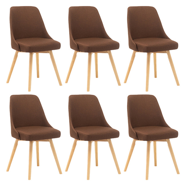 Chaises de salle à manger rembourrées sans accoudoirs Chaises de salle à manger latérales scandinaves avec pieds en bois