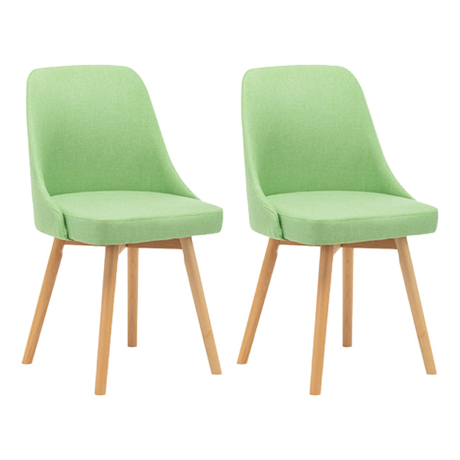 Chaises de salle à manger rembourrées sans accoudoirs Chaises de salle à manger latérales scandinaves avec pieds en bois