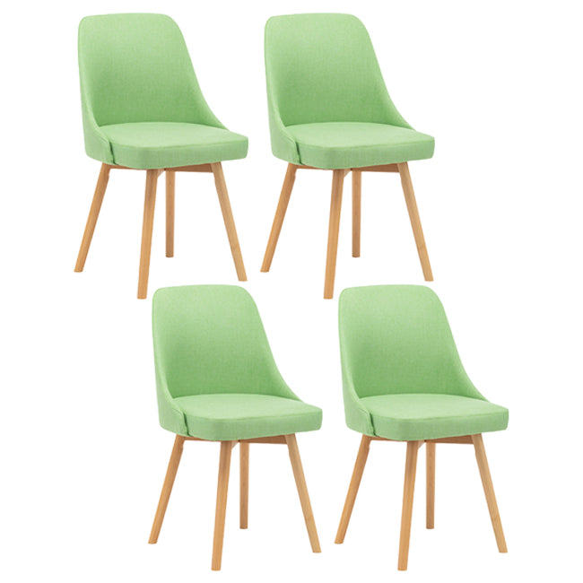 Chaises de salle à manger rembourrées sans accoudoirs Chaises de salle à manger latérales scandinaves avec pieds en bois