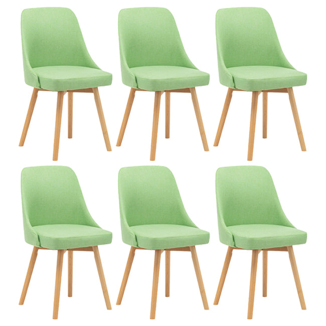 Chaises de salle à manger rembourrées sans accoudoirs Chaises de salle à manger latérales scandinaves avec pieds en bois