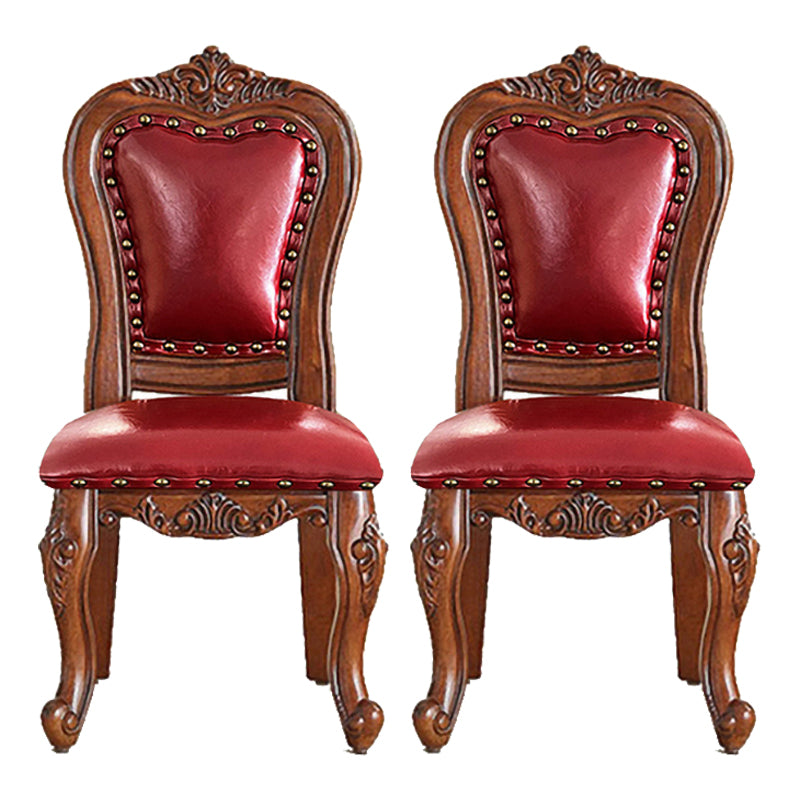 Traditional Wood Dining Armless Chair Open Back Dining Side Chair for Restaurant