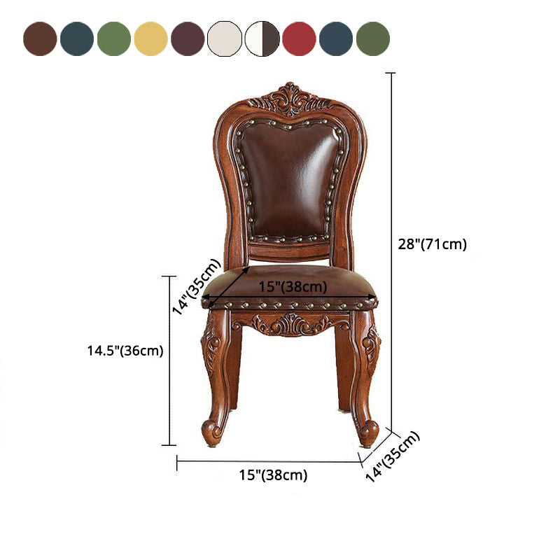 Traditional Wood Dining Armless Chair Open Back Dining Side Chair for Restaurant