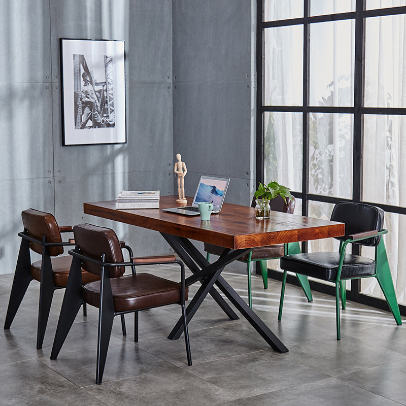 Chaise de salle à manger industrielle en métal, bras ouvert, chaise latérale de salle à manger pour usage domestique