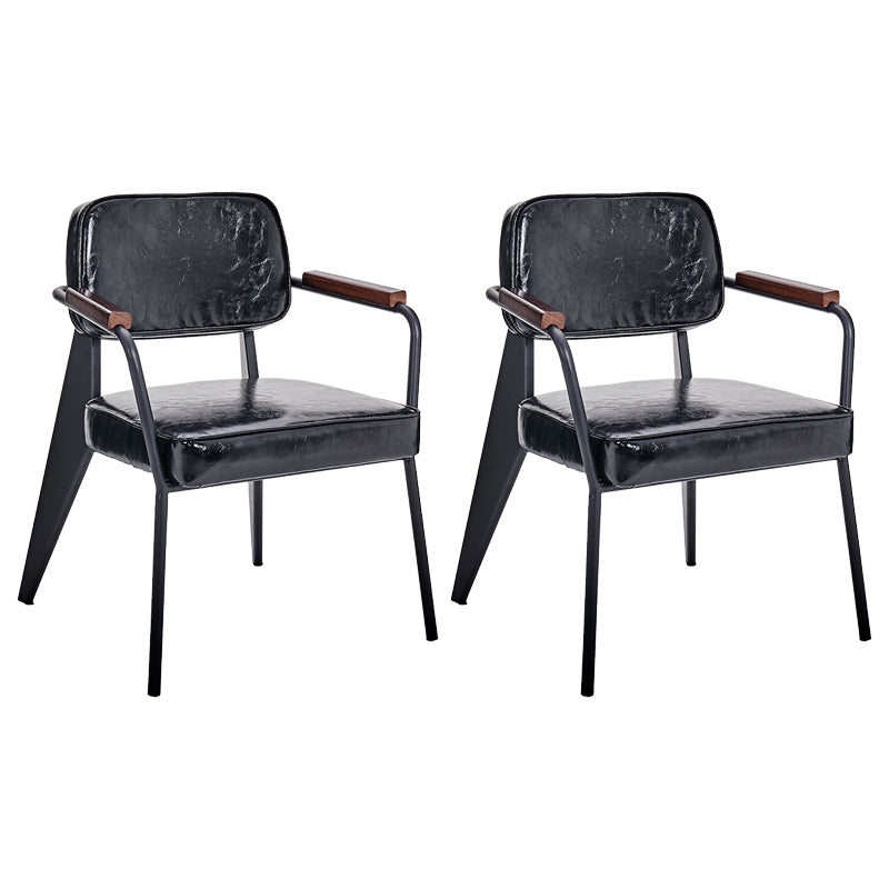 Chaise de salle à manger industrielle en métal, bras ouvert, chaise latérale de salle à manger pour usage domestique
