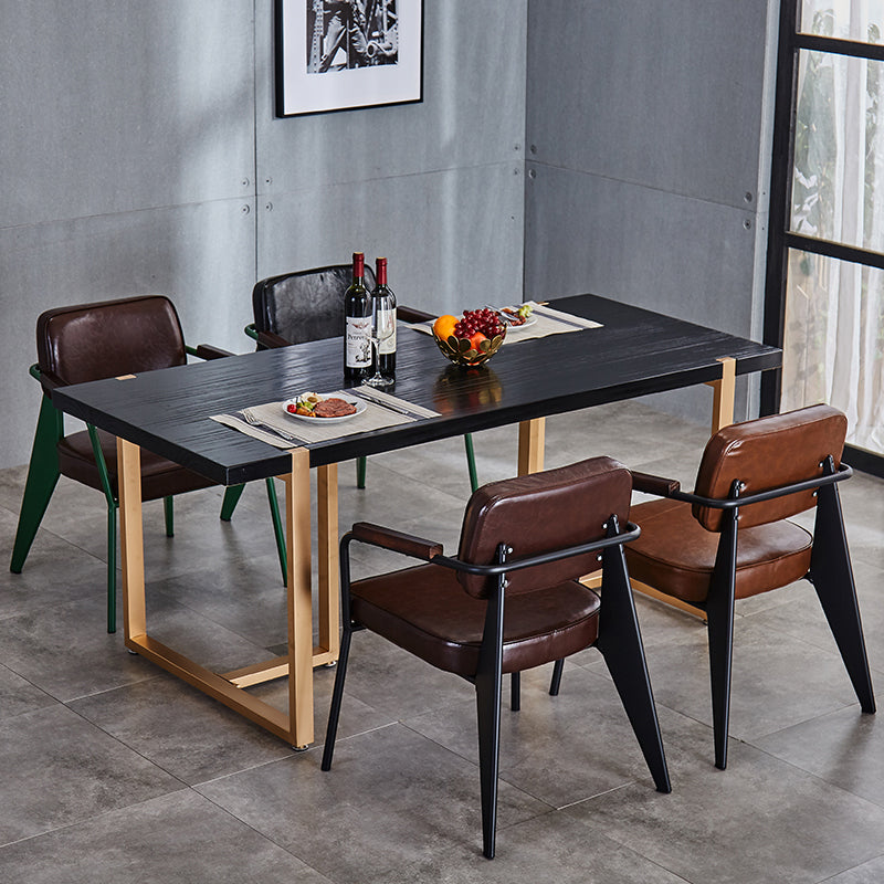 Chaise de salle à manger industrielle en métal, bras ouvert, chaise latérale de salle à manger pour usage domestique