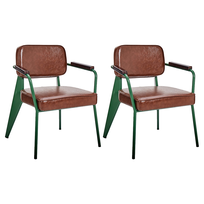 Chaise de salle à manger industrielle en métal, bras ouvert, chaise latérale de salle à manger pour usage domestique
