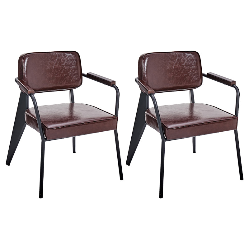 Chaise de salle à manger industrielle en métal, bras ouvert, chaise latérale de salle à manger pour usage domestique