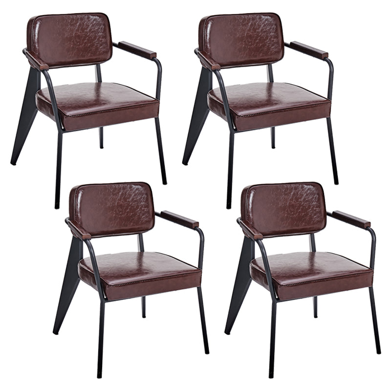 Chaise de salle à manger industrielle en métal, bras ouvert, chaise latérale de salle à manger pour usage domestique