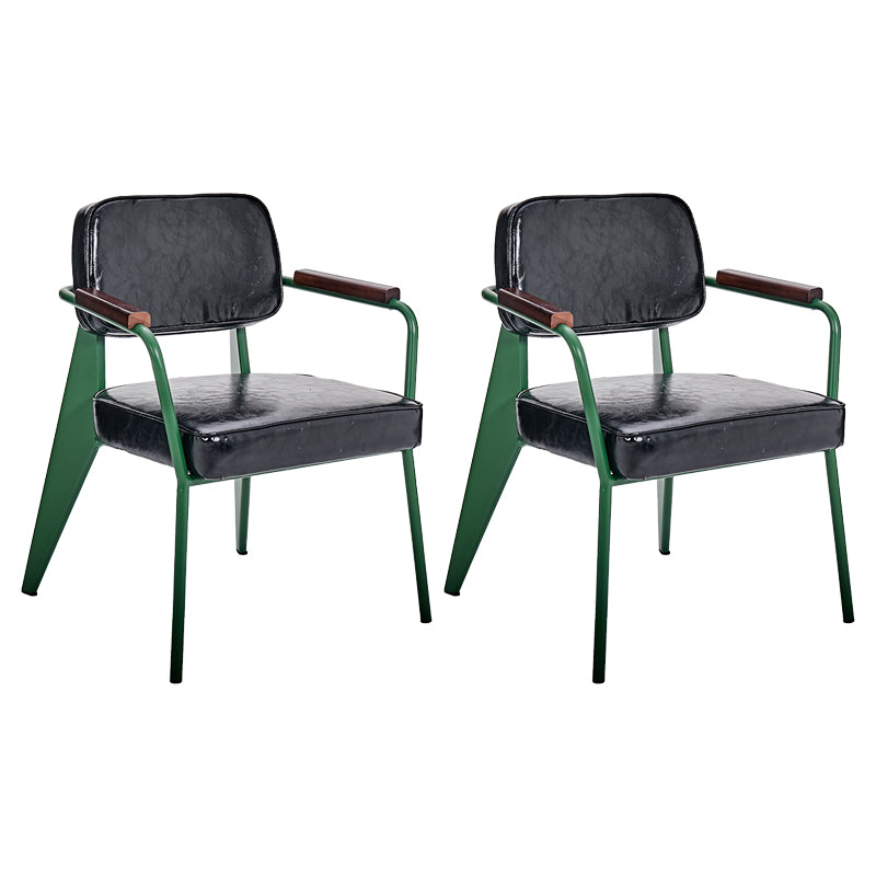 Chaise de salle à manger industrielle en métal, bras ouvert, chaise latérale de salle à manger pour usage domestique