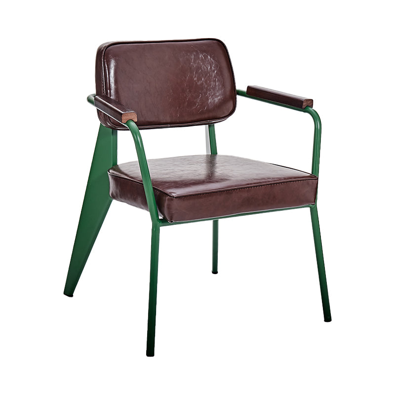Chaise de salle à manger industrielle en métal, bras ouvert, chaise latérale de salle à manger pour usage domestique