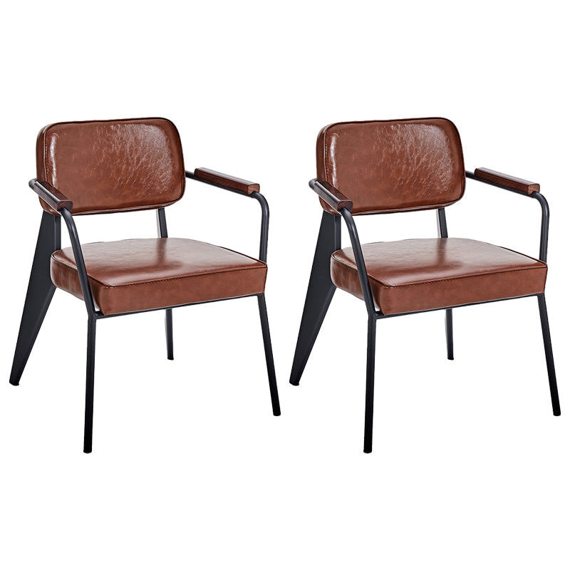 Chaise de salle à manger industrielle en métal, bras ouvert, chaise latérale de salle à manger pour usage domestique