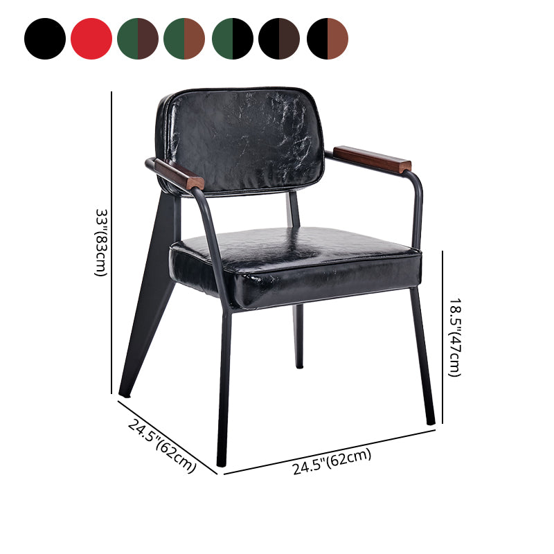 Chaise de salle à manger industrielle en métal, bras ouvert, chaise latérale de salle à manger pour usage domestique