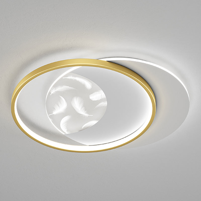 Montaggio a incasso a LED circolare in acrilico nella moderna semplicità della plafoniera in piuma di ferro per camera da letto