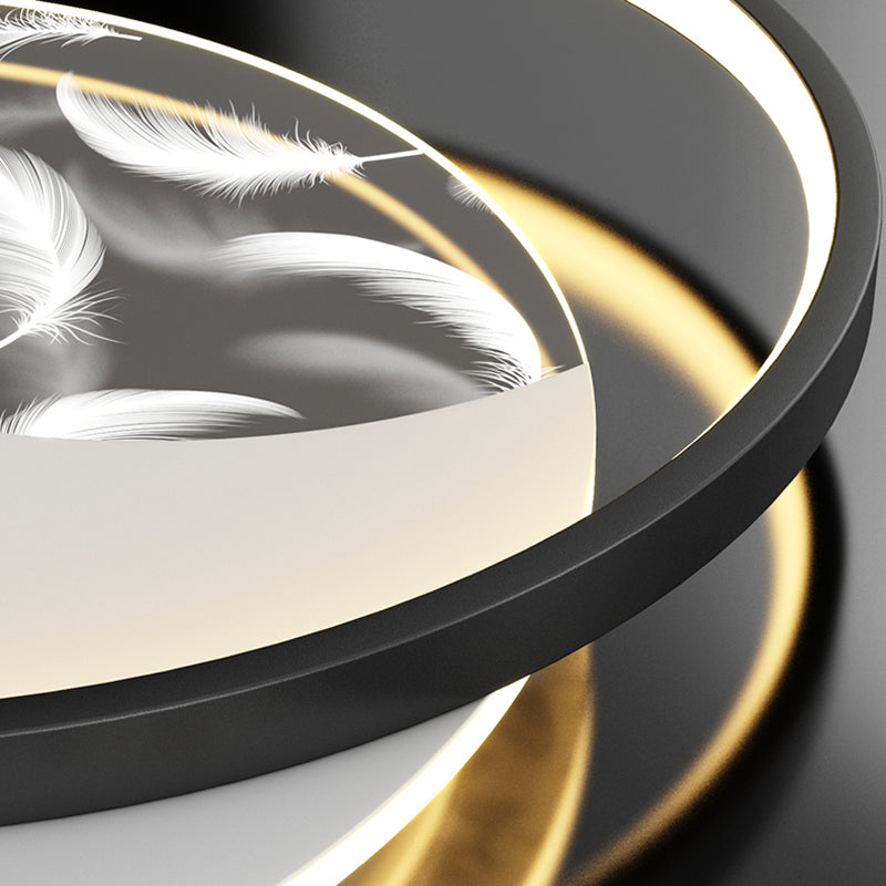 Montaggio a incasso a LED circolare in acrilico nella moderna semplicità della plafoniera in piuma di ferro per camera da letto